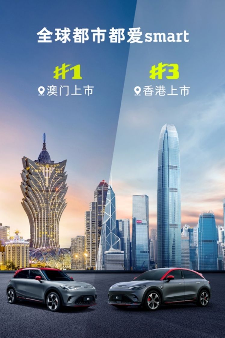 薛凯琪将现身粤港澳车展smart展台 精灵1及3分别于澳门、香港双城上市(图1)