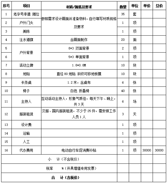 2024“约惠暖冬”购物季暨南通老字号·非遗嘉年华活动布展搭建询价采购通知书